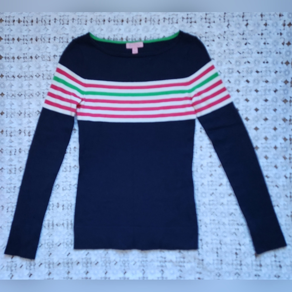 Lilly Pulitzer true navy stripe sweater